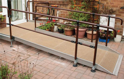 Aluminium Semi Permanent Ramp 900mm double handrail